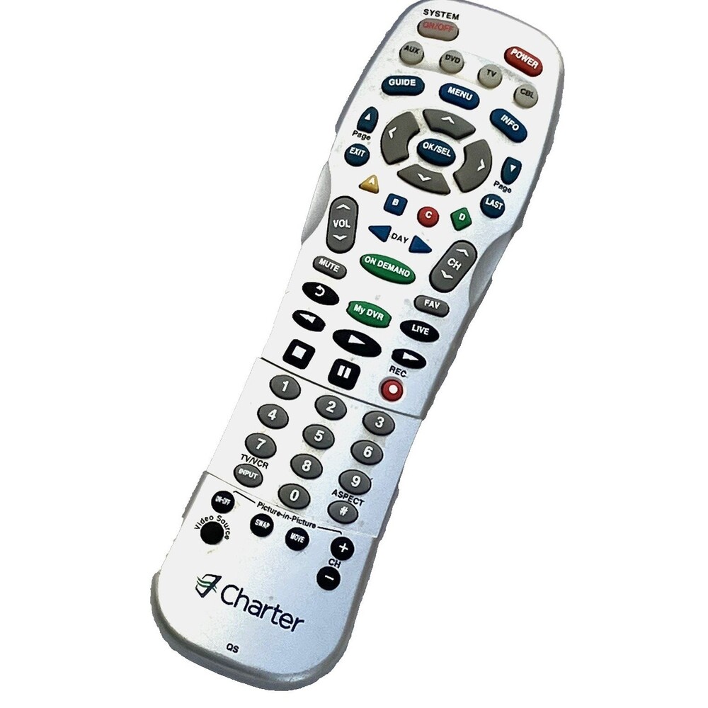 Charter Cable QS TV Remote Control Original Universal Picture in Picture Silver